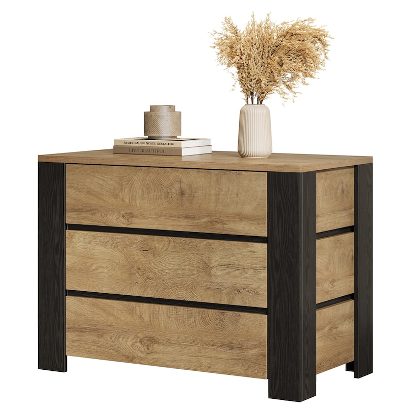 Oversized Nightstand, 36" Wide Large Night Stand with 3 Drawers