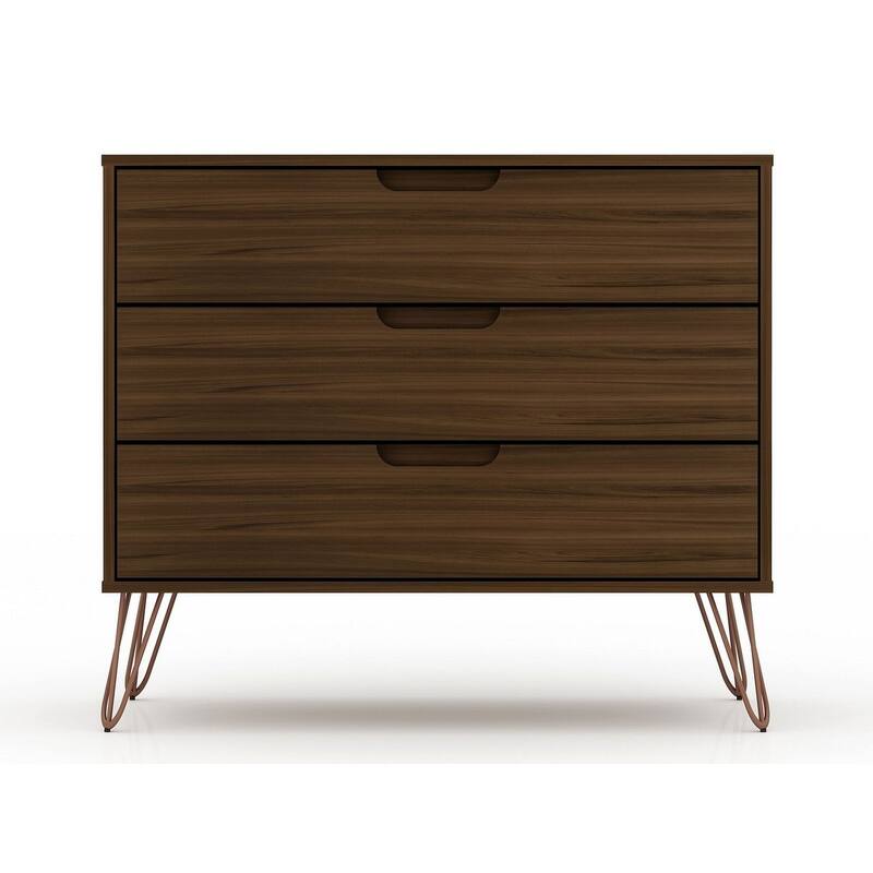 Manhattan Comfort Rockefeller 3-Piece Dresser and Nightstand Set