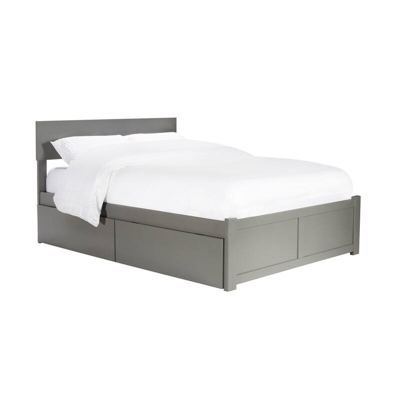 Platform Bed - Storage Drawers & Flat Panel Footboard - Modern Bedroom Furniture