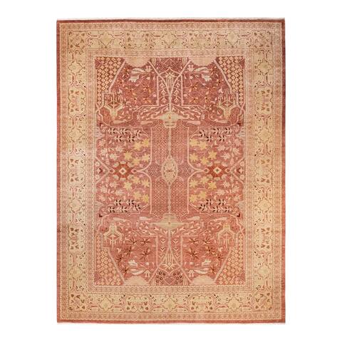 Eclectic, One-of-a-Kind Hand-Knotted Area Rug - Orange, 9' 3" x 12' 4" - 9' 3" x 12' 4"
