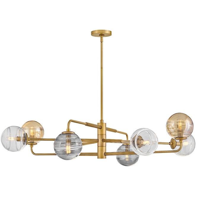 Fredrick Ramond FR30508 Oberon 8 Light 48" Wide LED Chandelier - Heritage Brass