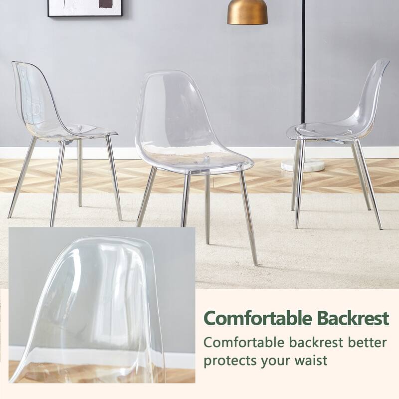 Stylish Ergonomic Dining Chair, Metal Legs