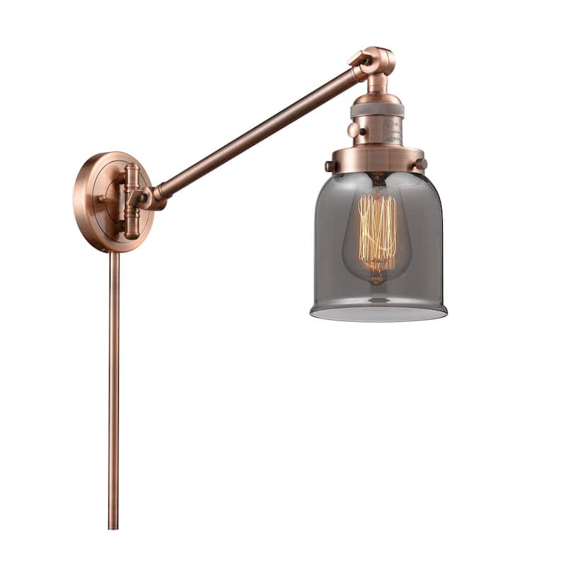 Innovations Lighting Small Bell Single Light 25" Tall Wall Sconce / - Antique Copper / Plated Smoked