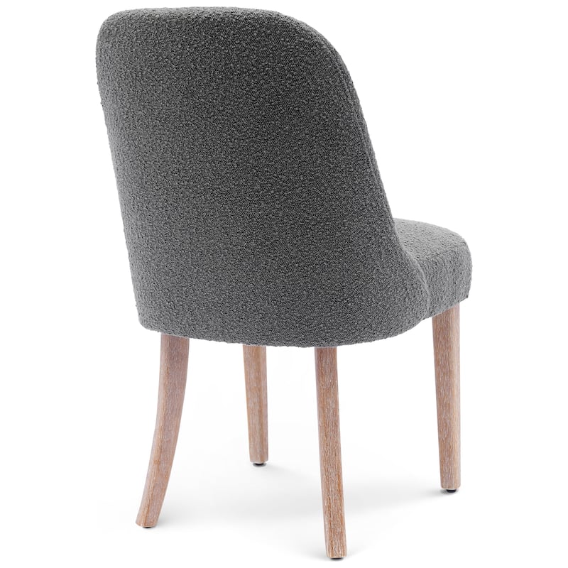 Farmhouse Water and Stain Resistant Boucle Upholstered Side Chair (Set of 6)