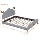 preview thumbnail 33 of 51, Twin Size Upholstered Platform Bed Animal Theme Design Bed Frame with Sheep-Shaped Headboard and Footboard, No Box Spring Needed