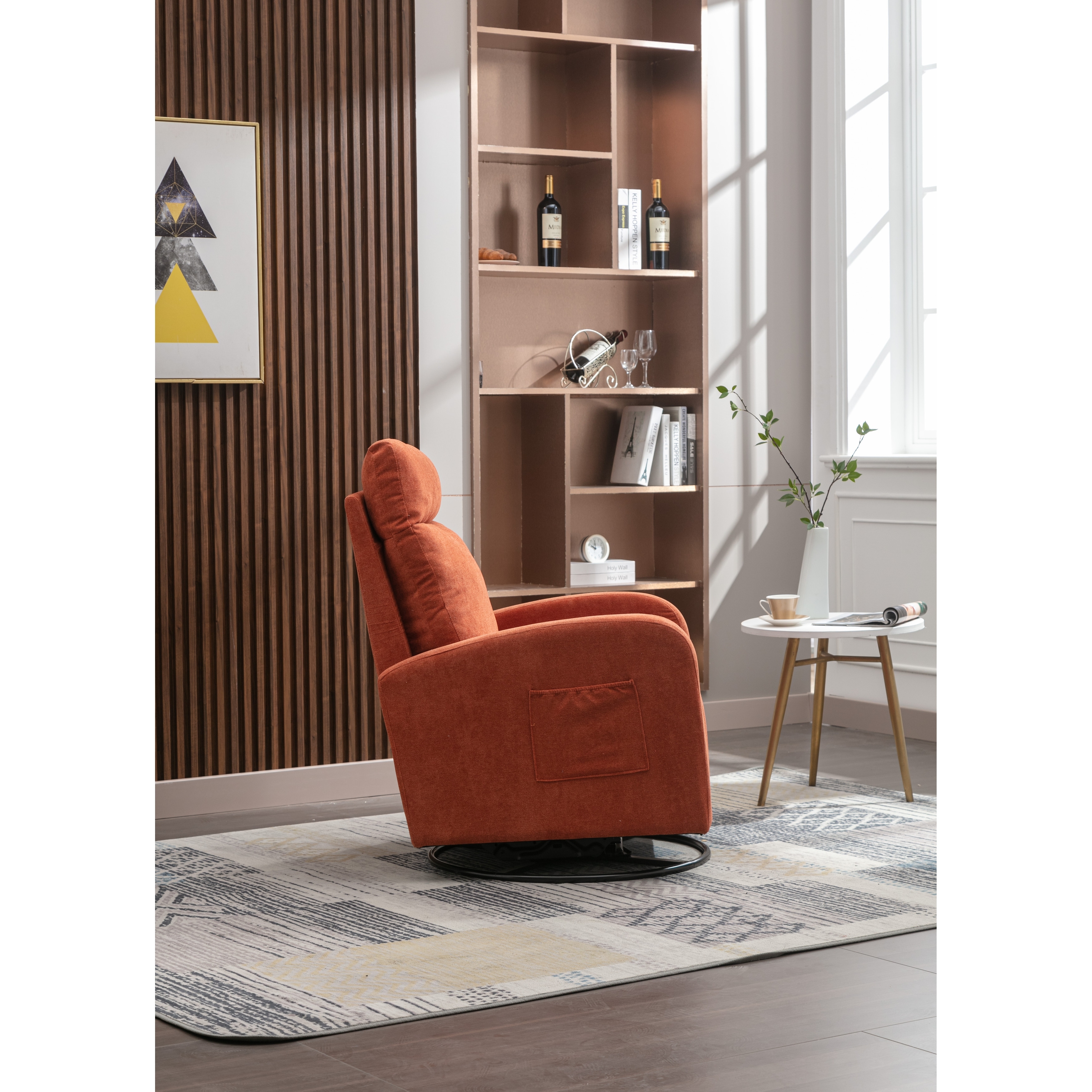 Modern Swivel Glider Rocking Chair 360 Degree Arm Chairs for