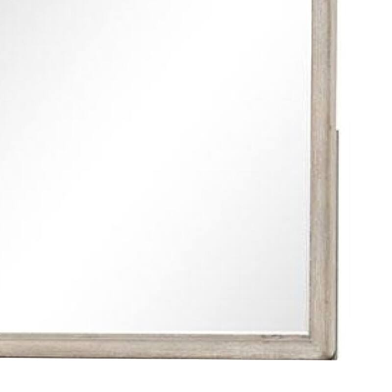 Myna Dresser Mirror, Beveled Glass, Oak Brown Solid Wood, 34x45 - Oak Brown