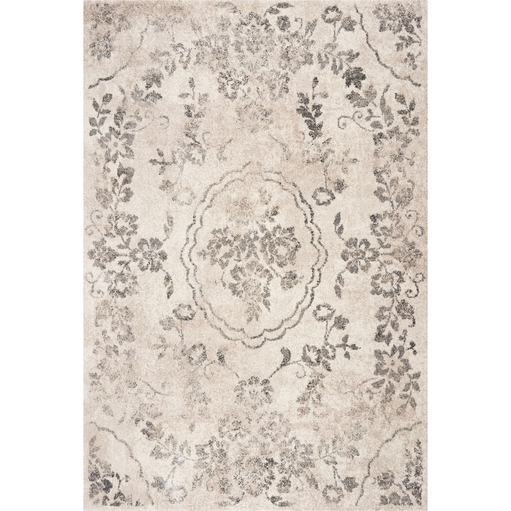 Domani Portland Classic Grey Flora Shag Area Rug