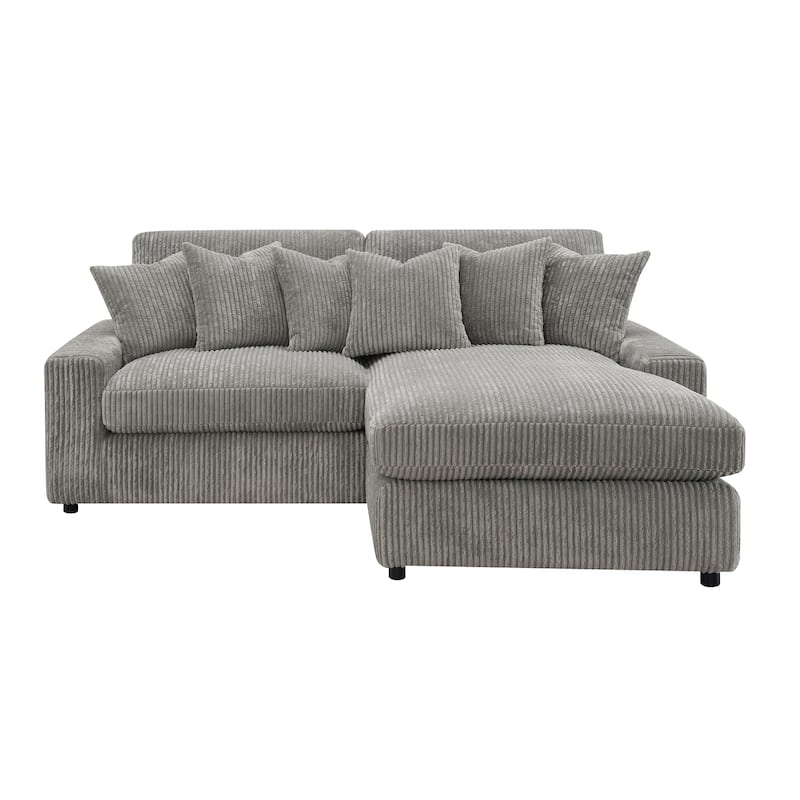 Indica Tavia Grey Sectional Sofa with 6-Pillow