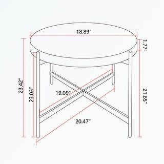 Two-piece Set Round Coffee Table with Cross Legs Metal Base - Bed Bath ...