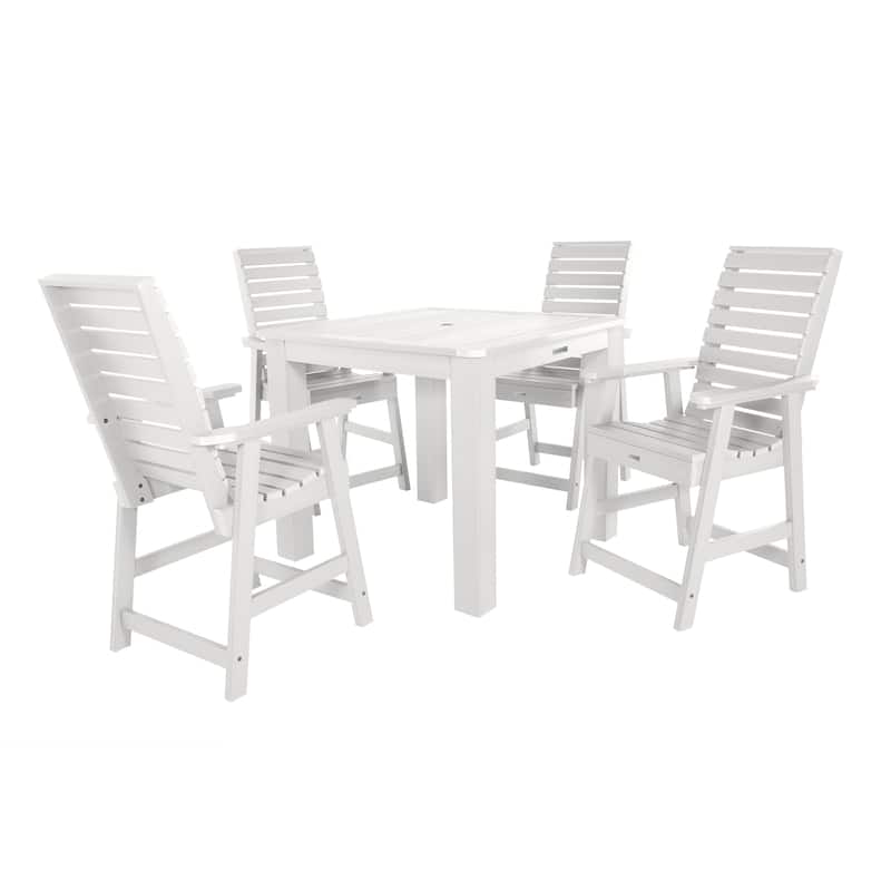 Weatherly Counter Height 5-piece Outdoor Dining Set - White