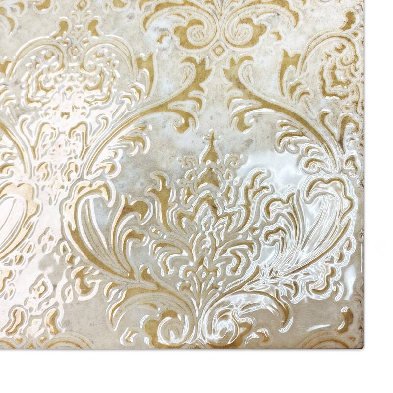 Merola Tile Milano Decor Daman Beige 7-7/8" x 7-7/8" Ceramic Wall Tile