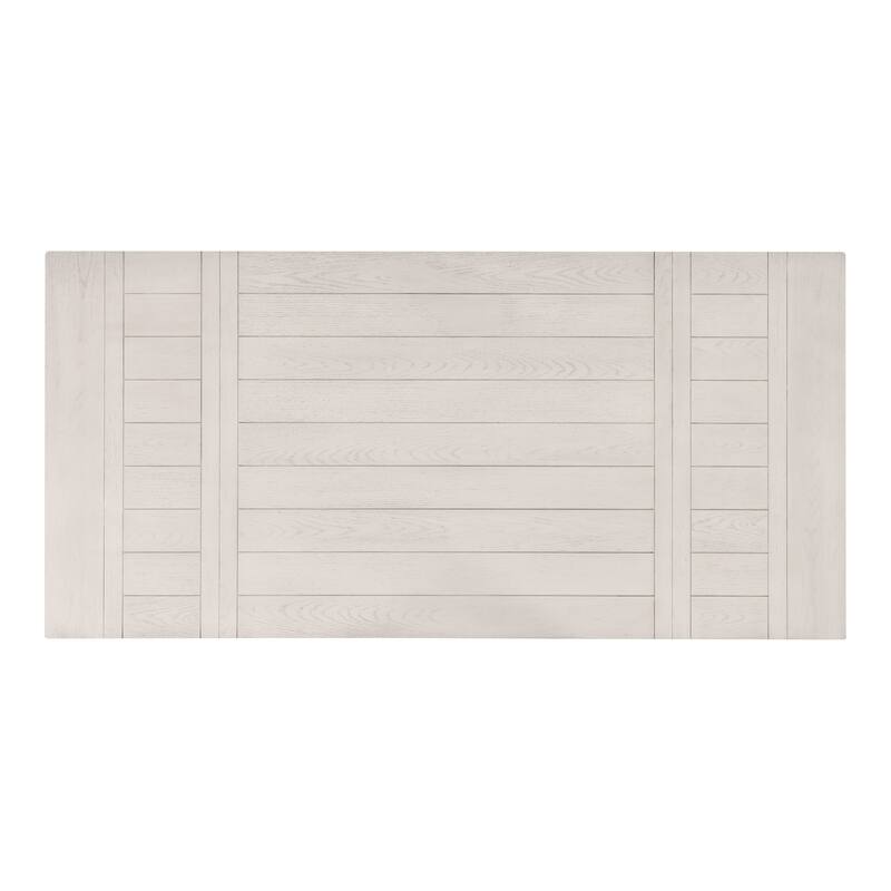 Furniture of America Hesnly Farmhouse Rustic White Oak 7-Piece Wood Extendable Dining Set