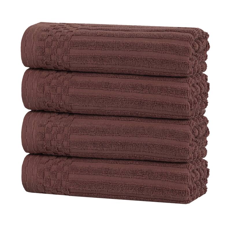 Superior Soho Ribbed Cotton Hand Towel Set of 4