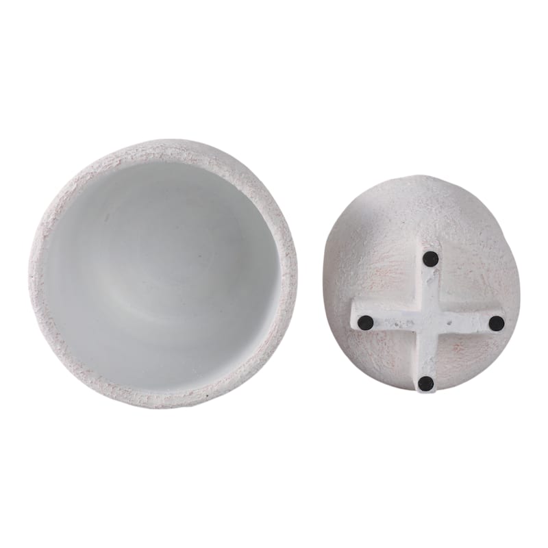 Pottery Planters Textured Finish Garden Use (Set of 2) - 8", 6" White - 7" x 7" x 8"
