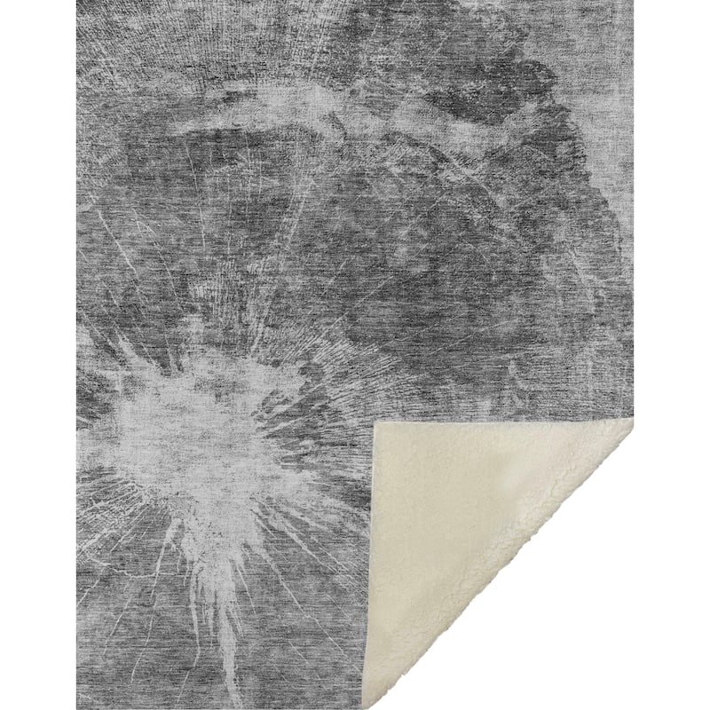 Premium Machine Washable Abstract Modern Sherpa Throw Blanket