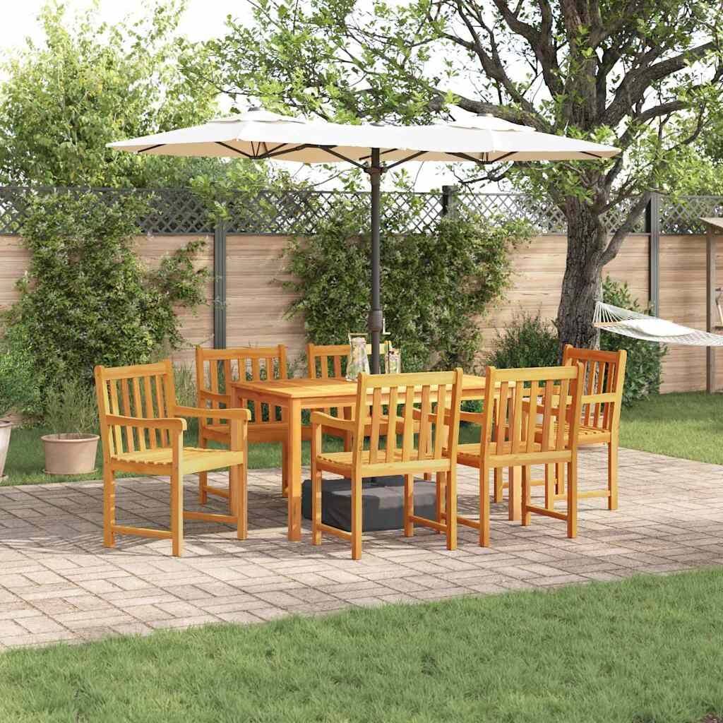 vidaXL Garden Dining Set 7 pcs Brown solid acacia wood - 31 x 55 x 29