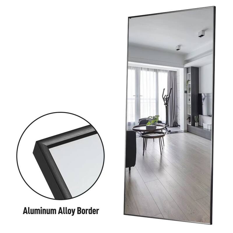 Modern Aluminum Alloy Thin Framed Full Length Floor Mirror