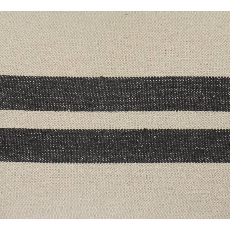 20" Gray and White Double Striped Square Throw Pillow