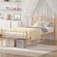 preview thumbnail 18 of 32, VECELO Twin Size Metal Bed Frame Set of 2 Victorian Style Kids Beds with Heart Pattern Headboard No Box Spring Needed