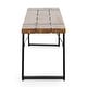preview thumbnail 6 of 18, Varva Acacia Wood and Iron Outdoor Dining Bench by Christopher Knight Home
