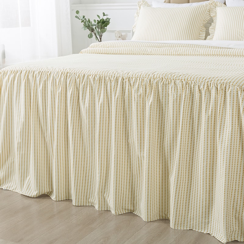 Polka Dot Ruffle Skirt bedspread with 30-inch Drop