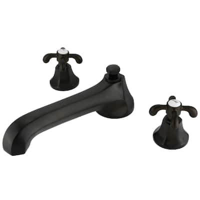 Kingston Brass Vintage Deck Mounted Roman Tub Filler with Cross