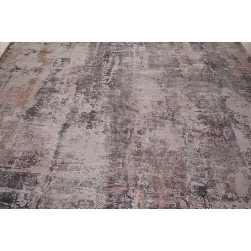 All-Over Abstract Indian Area Rug Handmade Wool Carpet - 8'0"x 10'2"