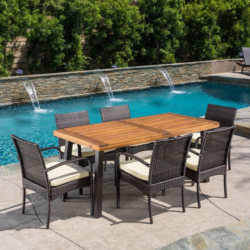 Bavaro 7-piece Acacia Outdoor Dining Set by Christopher Knight Home