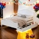 preview thumbnail 2 of 20, Full Size Platform Bed with Guardrails and Two Drawers,Kids Bed Design