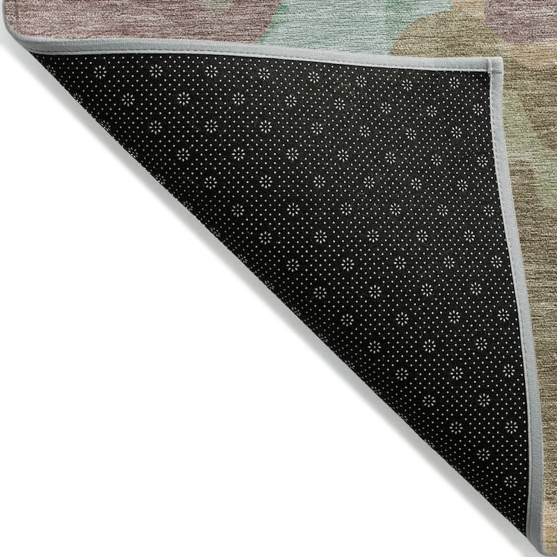 Machine Washable Indoor/Outdoor Modern Brushstrokes Chantille Rug