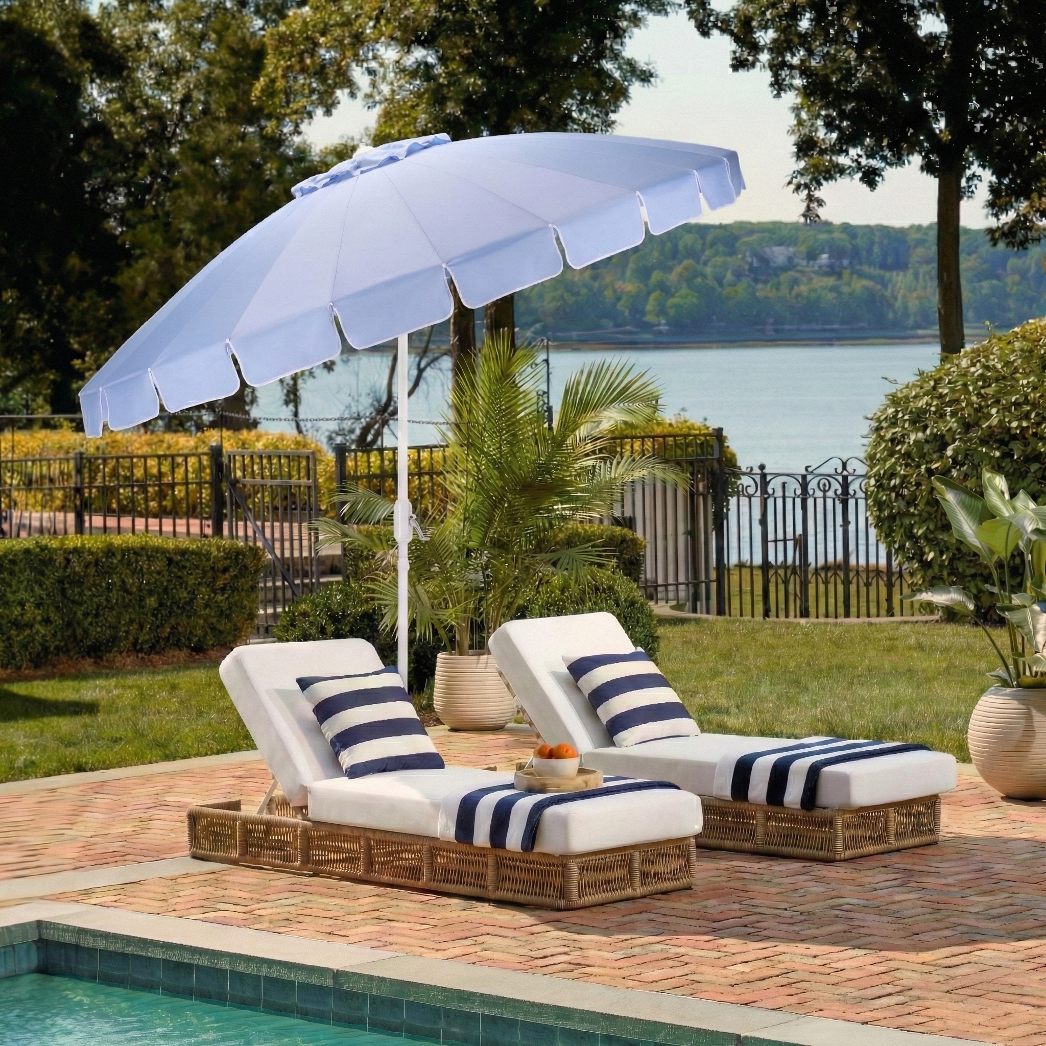 9 blue patio umbrella white pole California 9' Round Aluminum Market Umbrella, Crank Lift, Collar Tilt, Pole, Navy Olefin : Umbrellas : Patio, Lawn & Garden friendly crank mechanism lets you open and close the umbrella smoothly Torsa 9 Ft Crank Umbrella,