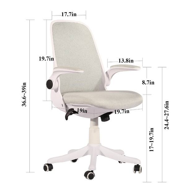 VECELO Office Desk Chairs Adjustable Swivel Chair for Work Grey 22