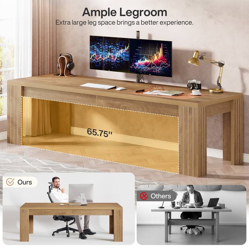 78.7-Inch Extra Long Computer Desk for 2 Person