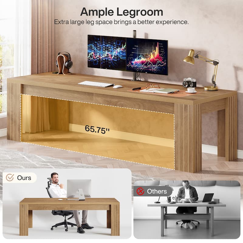 78.7 Inches Extra Long Desk for 2 People, Large Two Person Computer Table