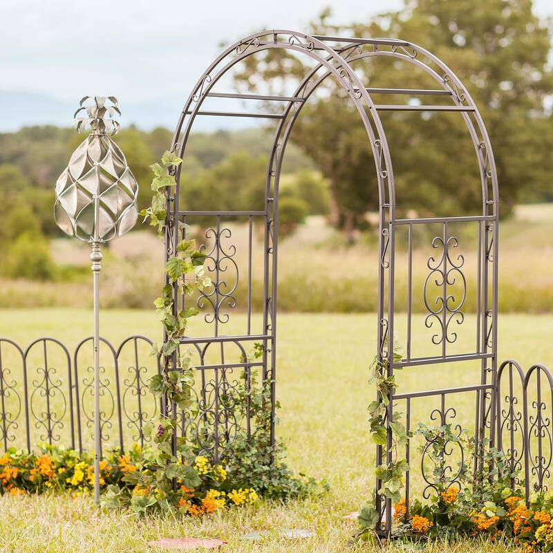 84" x 53" Montebello Iron Garden Arbor with Gate