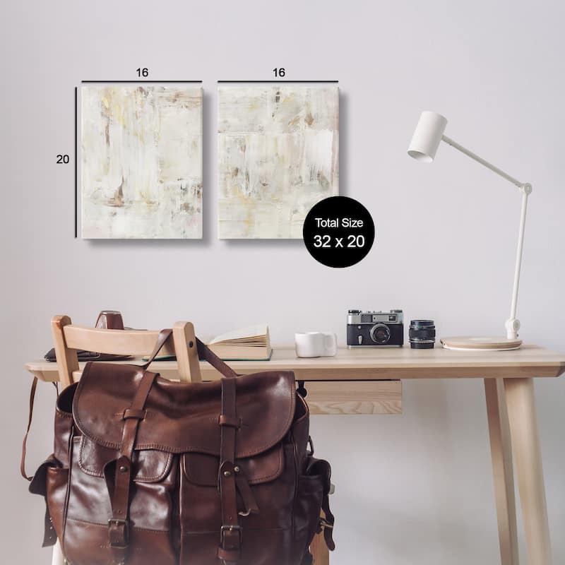 Stupell Contemporary Muted Abstracts Canvas Wall Art Design By Victoria Barnes (Set of 2)