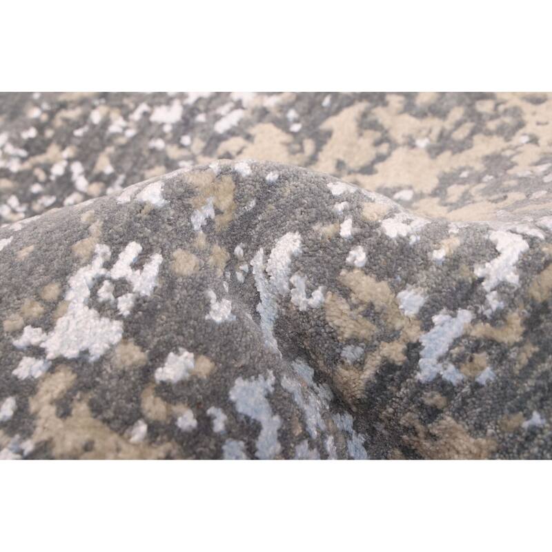 ECARPETGALLERY Hand-knotted Legacy Charcoal Silk, Wool Rug - 2'6 x 10'3