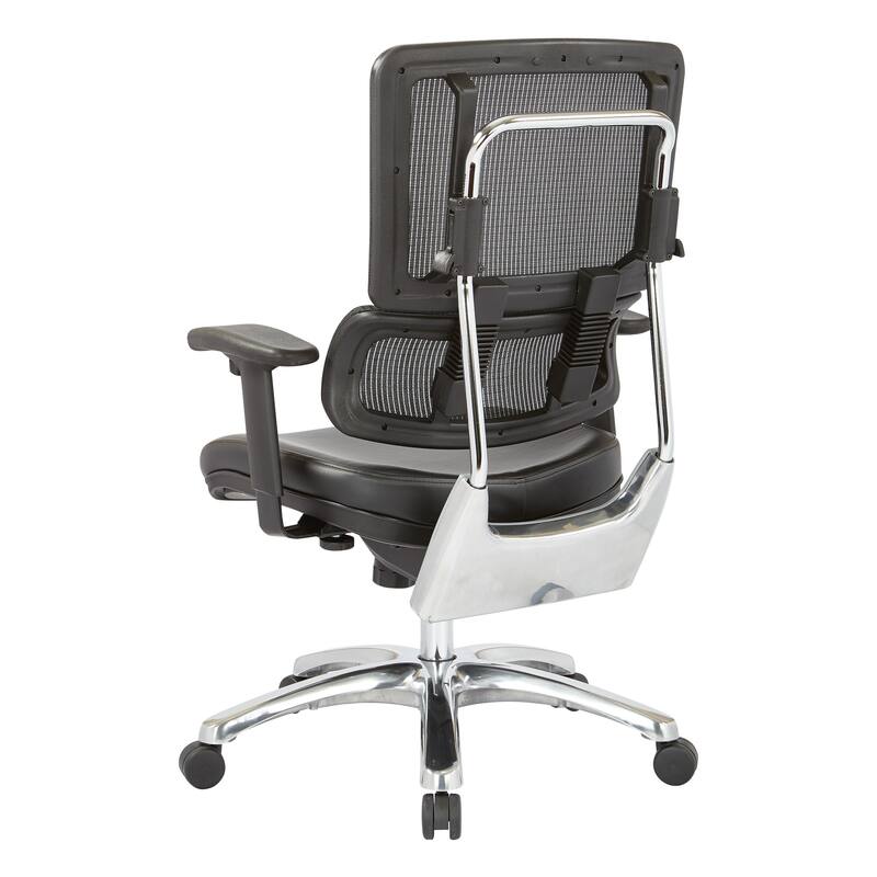 Black Mesh Back with Custom Fabric Seat and Chrome Base