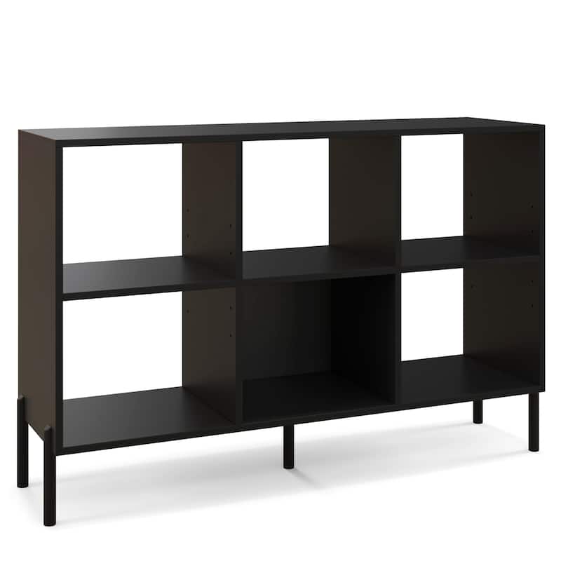 6 Cube Storage Shelf Organizer Bookcase Cubby Cabinet Black/White - Black