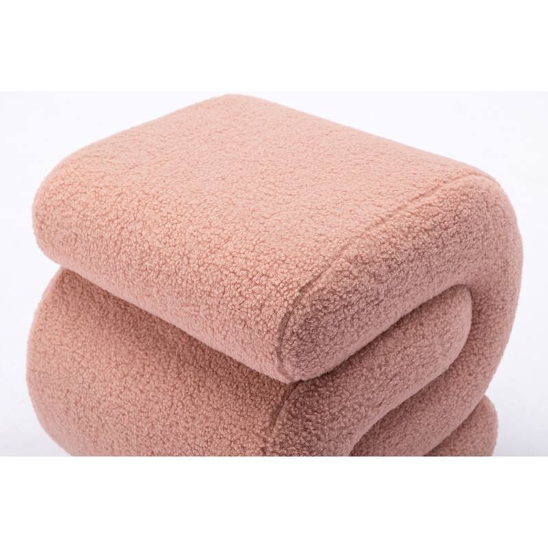Modern S-shape Fabric Ottoman Makeup Stool Footstool
