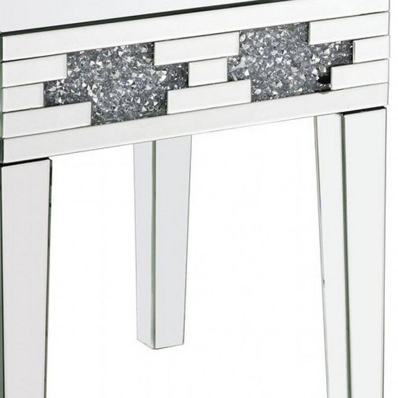 20 in. Silver Rectangle Metal End Table, Sturdy Build End Side Table for Living Rooms