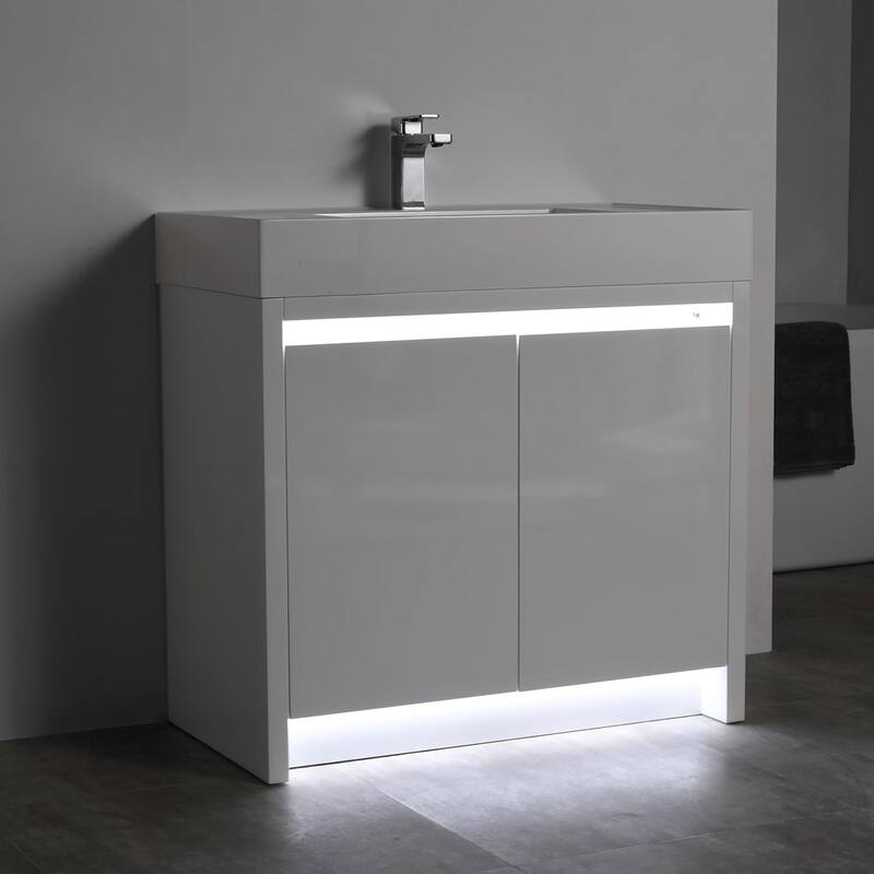 Blossom 48" All Wood Freestanding Bathroom Vanity with Acrylic Sink