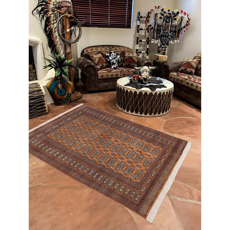Rustic Bokhara Christensen Brown/Beige Hand Knotted Wool Rug - 4'0'' x 6'4''