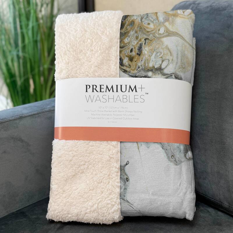 Premium Machine Washable ASB56 Abstract Modern Sherpa Throw Blanket