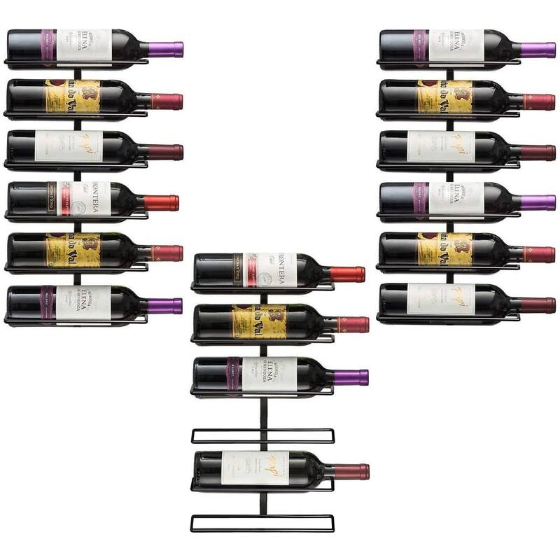 Sorbus Wall Mount Metal Wine Rack - 6 Level Wine Rack Wall Mounted for Wine Bottles - 18 Bottles