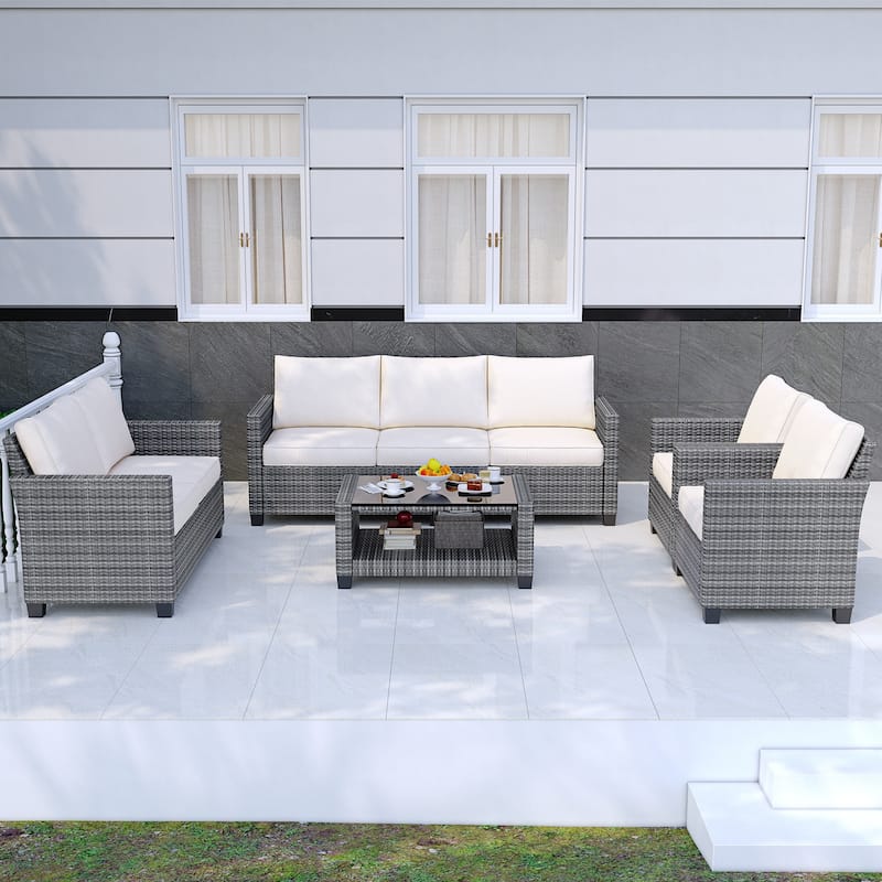 7-seater Outdoor Patio Furniture Sets Sectional Furniture Couch Set