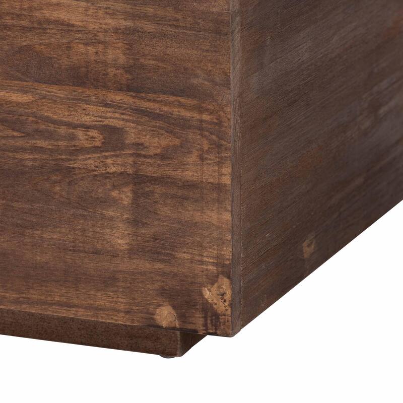 Alfonso Wood Storage Trunk with Hinged Lid - Rectangular Blanket Chest and Bedroom Bench with Spacious Interior