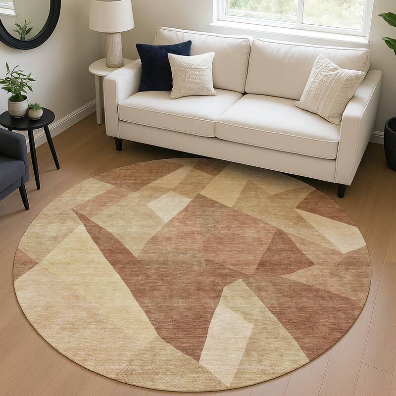 Machine Washable Indoor/ Outdoor Modern Queby Chantille Rug