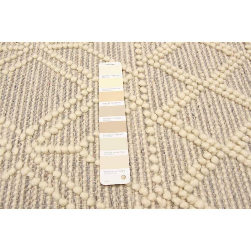 ECARPETGALLERY Braid weave Sienna Cream Wool Rug - 5'0 x 7'10